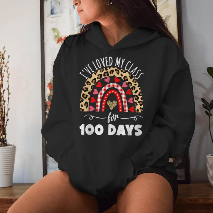 I've Loved My Class For 100 Days Rainbow Valentine Teacher Women Hoodie Gifts for Her