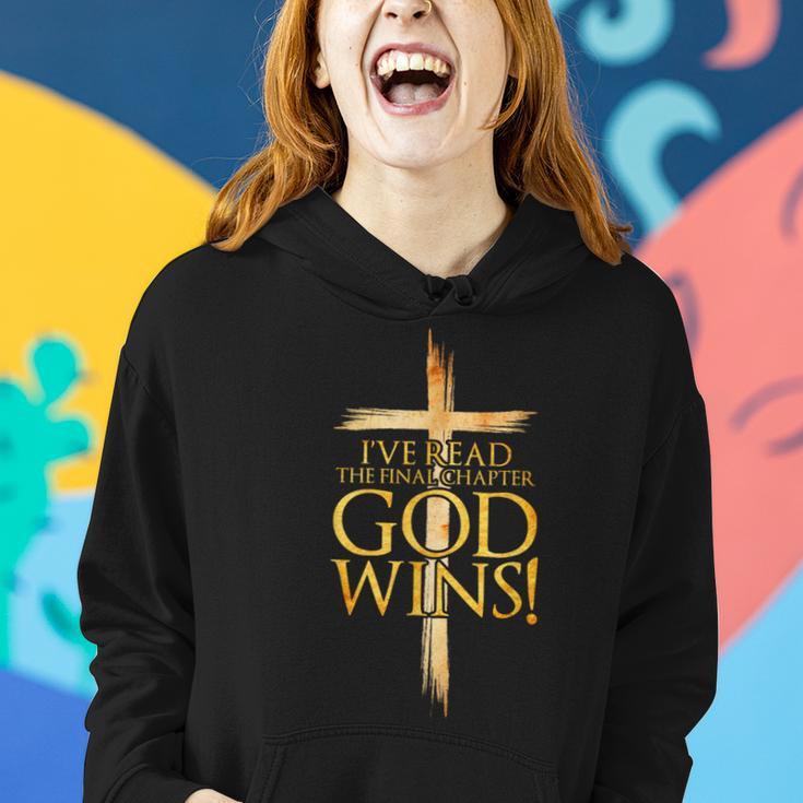 I've Read The Final Chapter God Wins Christian Faith Cross Women Hoodie Gifts for Her