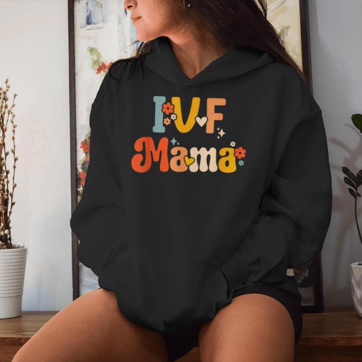 Ivf Mama Groovy Rainbow Ivf Mom Fertility Surrogate Women Hoodie Gifts for Her