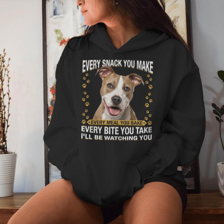 Jeder Snack Den Sie Machen Lustig Amstaff Hund Mama Hund Papa Kapuzenpullover für Damen Geschenke für Sie