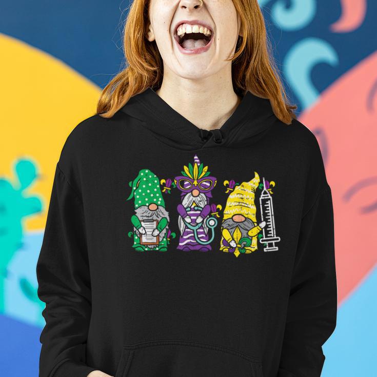 Jester Gnomes Nurse Mardi Gras Rn Icu Nicu Er Scrub Women Hoodie Gifts for Her