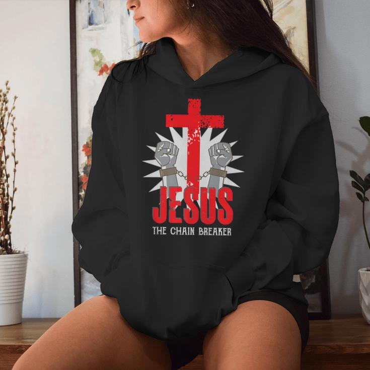 Jesus The Chain Breaker Christian Faith Saying Cross Women Hoodie Gifts for Her