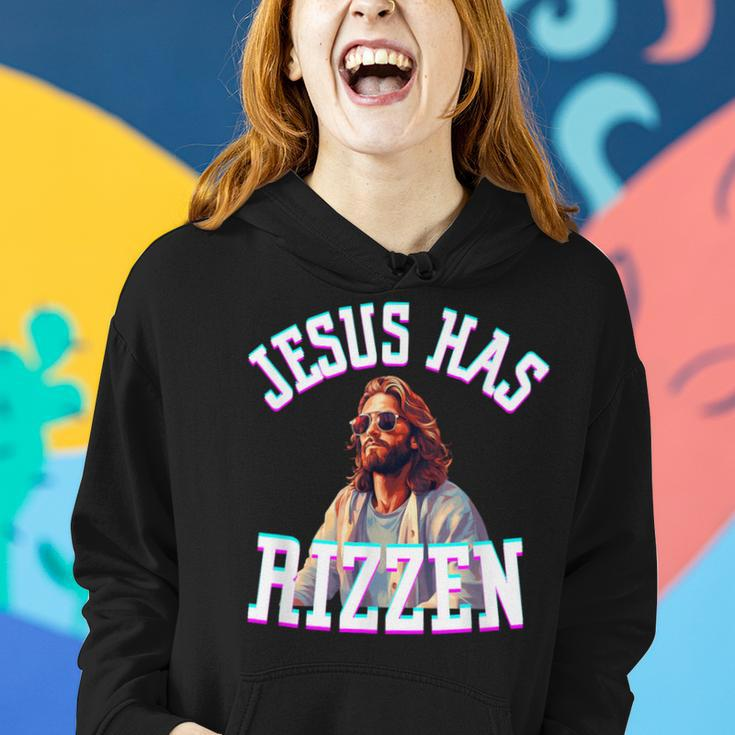 Jesus Has Rizzen Christian Meme Novelty Jesus Christ Women Hoodie Gifts for Her