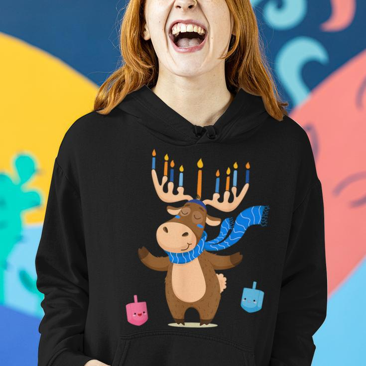 Jewish Moose Hanukkah Moose Girl Pajamas Women Hoodie Gifts for Her