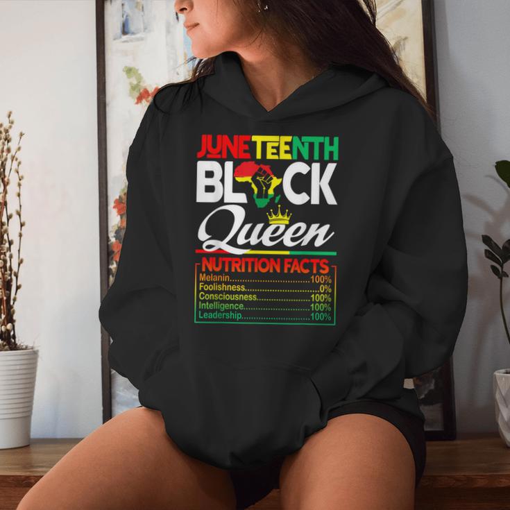 Junenth Black Queen Nutritional Facts Freedom Day Women Hoodie Gifts for Her