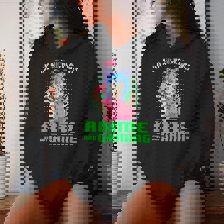 Just A Girl Who Loves Anime And Gaming Gamer Girl Women Hoodie Gifts for Her