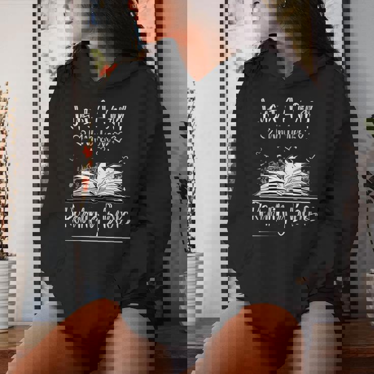 Just A Girl Who Loves Books Amantes De Libros Divertidos Sudadera con capucha para mujer Regalos para ella