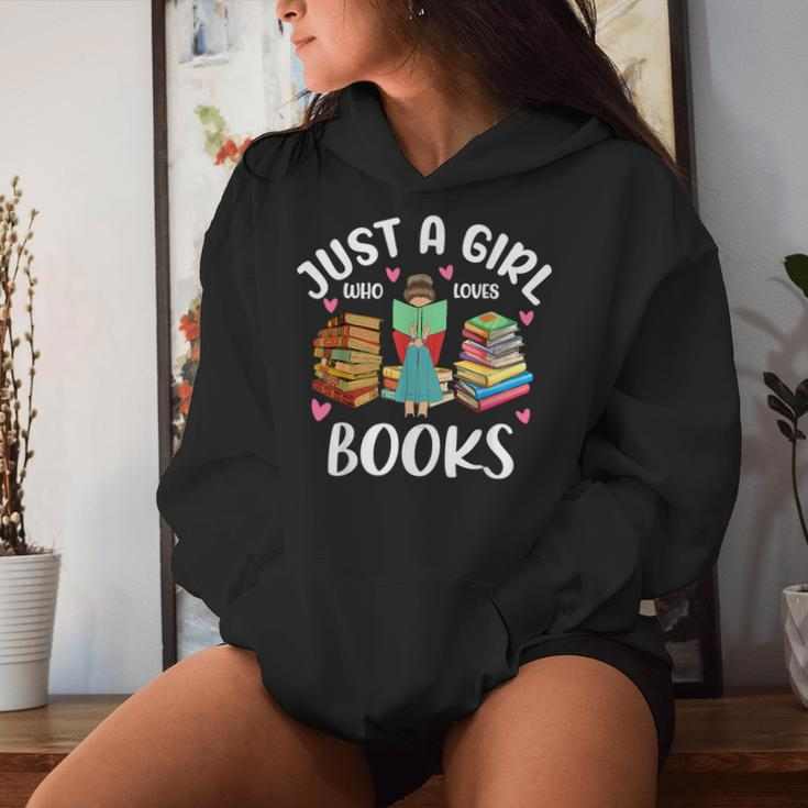 Just A Girl Who Loves Books Girls Books Lovers Women Hoodie Gifts for Her