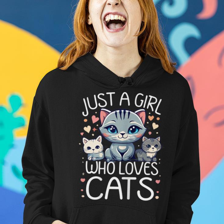 Just A Girl Who Loves Cats Cute Cat Lover Women Hoodie Gifts for Her