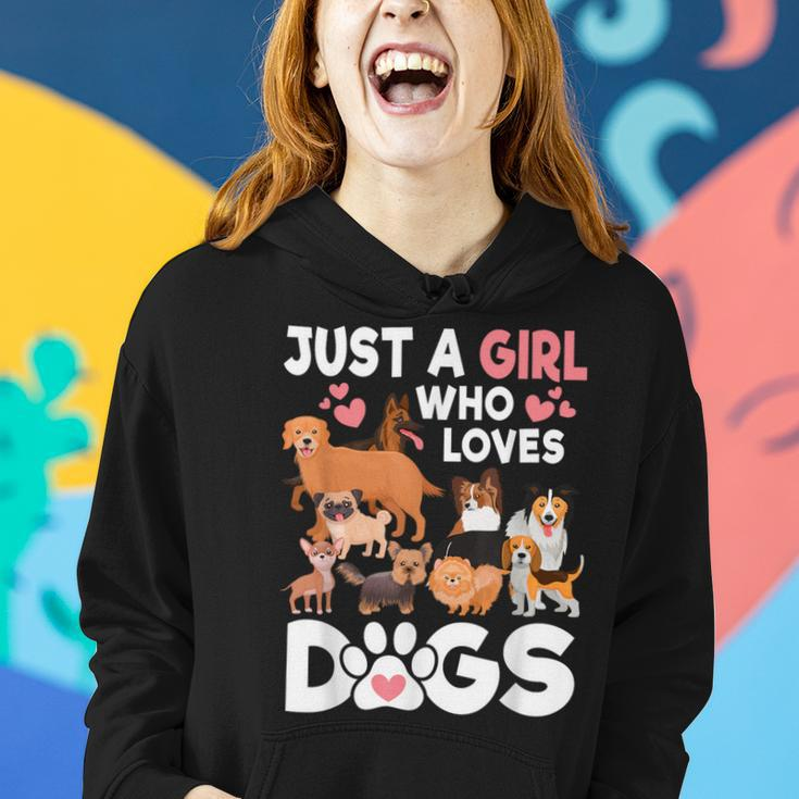 Just A Girl Who Loves Dogs Cute Dog Lover Women Hoodie Gifts for Her