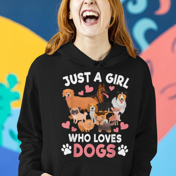 Just A Girl Who Loves Dogs Puppy Dog Lover Girls Toddlers Women Hoodie Gifts for Her