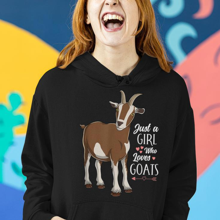 Just A Girl Who Loves Goats Cute Farm Animal Girls Women Women Hoodie Gifts for Her