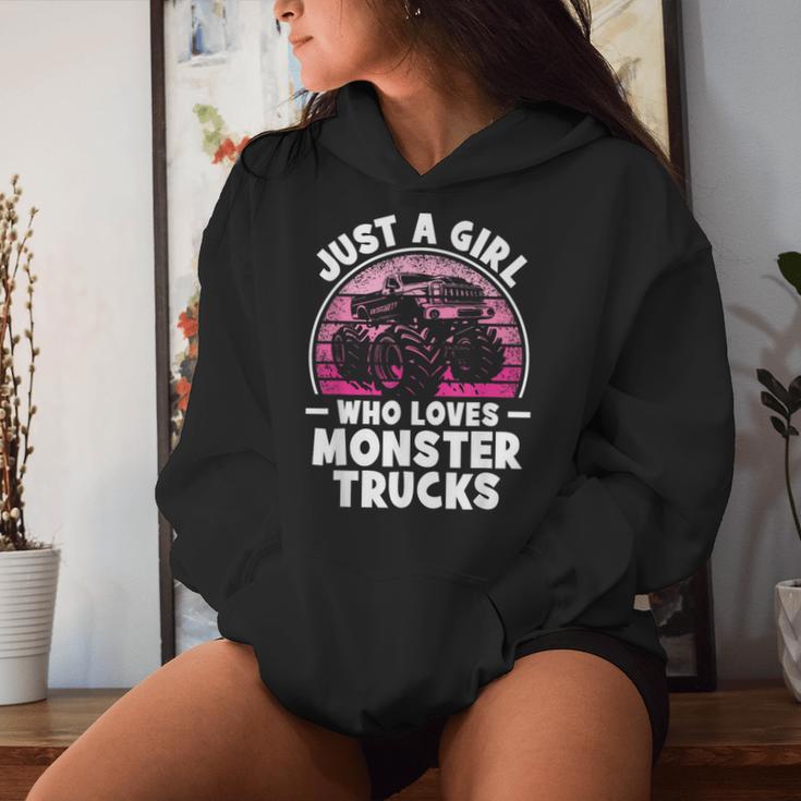 Just A Girl Who Loves Monster Trucks Monster Truck Women Hoodie Gifts for Her