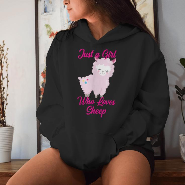 Just A Girl Who Loves Sheep Cute Pink Lamb Women Hoodie Gifts for Her