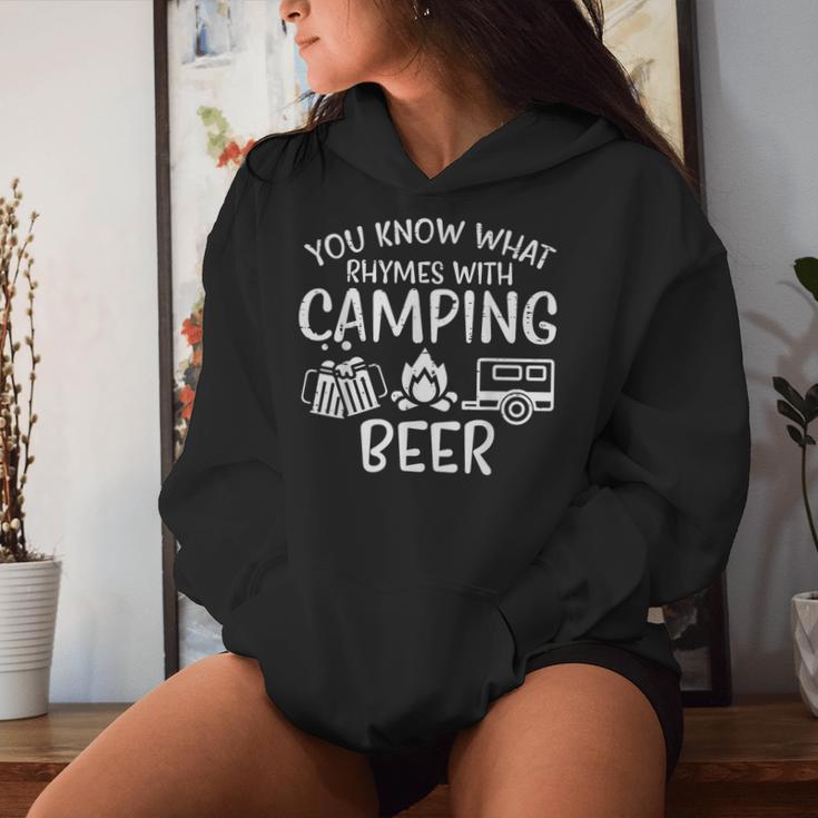 You Know What Rhymes With Camping Camper Dad Women Women Hoodie Gifts for Her