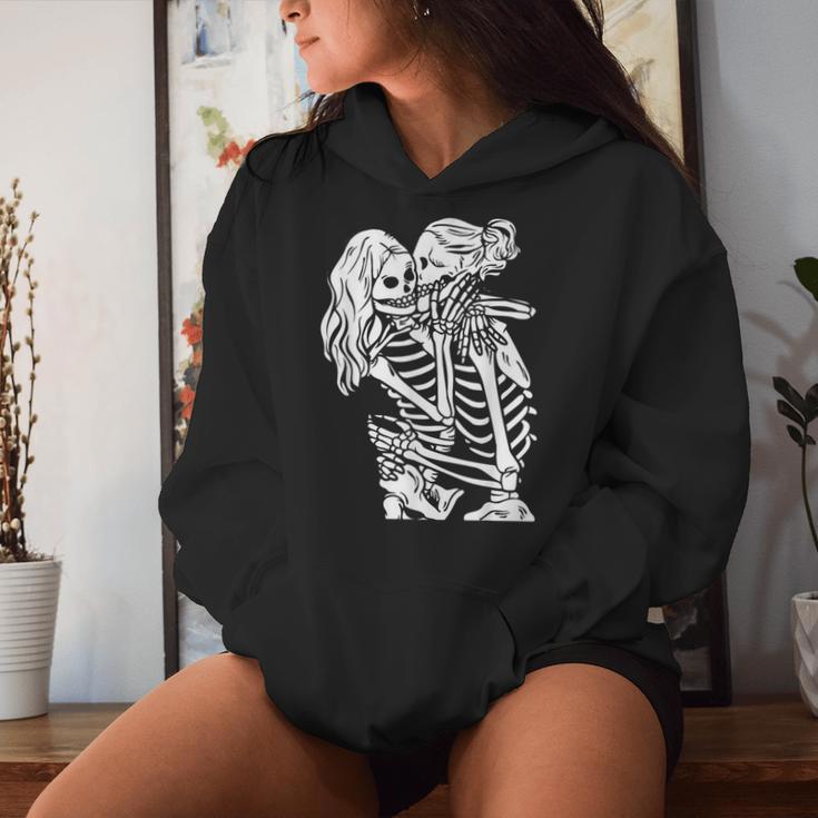 Lesbian Couple Lgbtq Pride Of Woman Skeletons Lovers Kissing Women Hoodie Gifts for Her