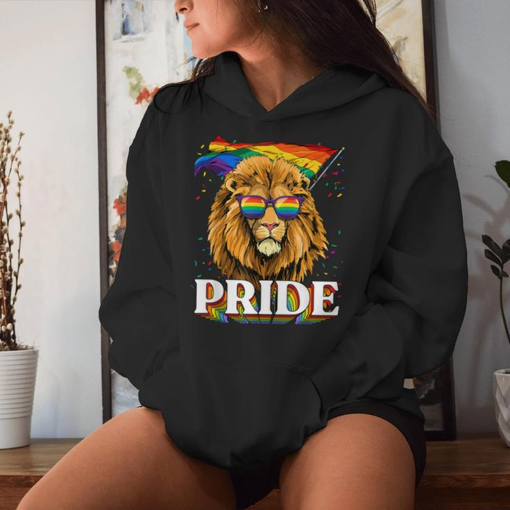 Lgbt Lion Gay Pride Lgbtq Rainbow Flag Sunglasses Women Hoodie Gifts for Her