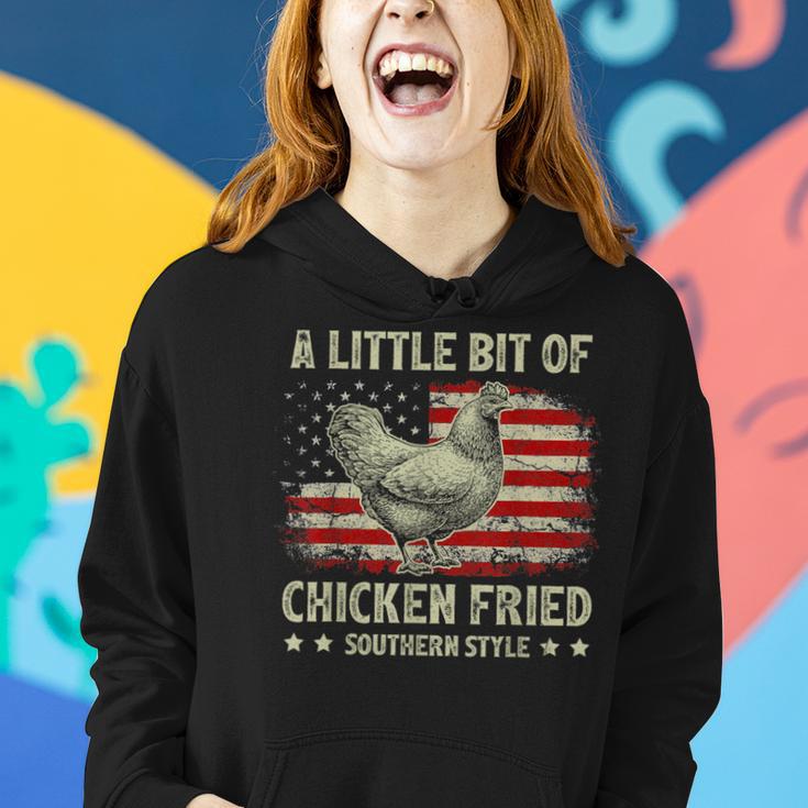 A Little Bit Of Chicken Fried Southern Style Usa Flag Women Hoodie Gifts for Her