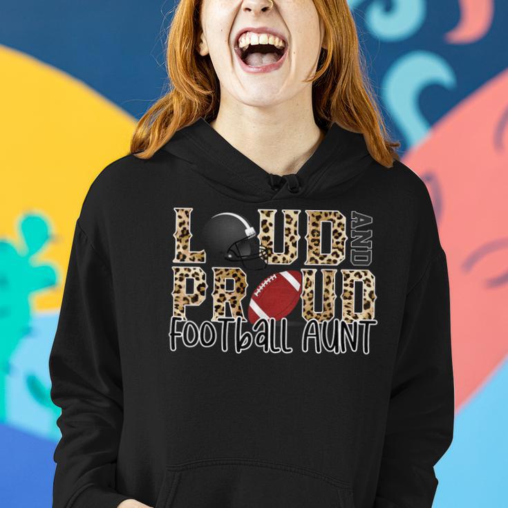 Loud Proud Football Aunt Leopard Print Cheetah Pattern Women Hoodie Gifts for Her