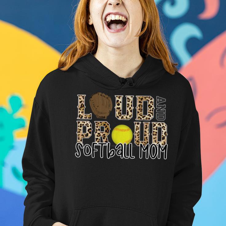 Loud Proud Mother Softball Leopard Print Cheetah Pattern Women Hoodie Gifts for Her