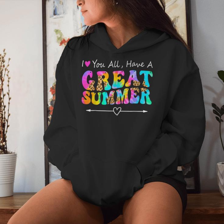 I Love You All Have A Great Summer Groovy For Teachers Women Hoodie Gifts for Her