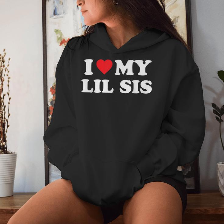 I Love My Lil Sis Big Little Sister Matching Women Hoodie Gifts for Her