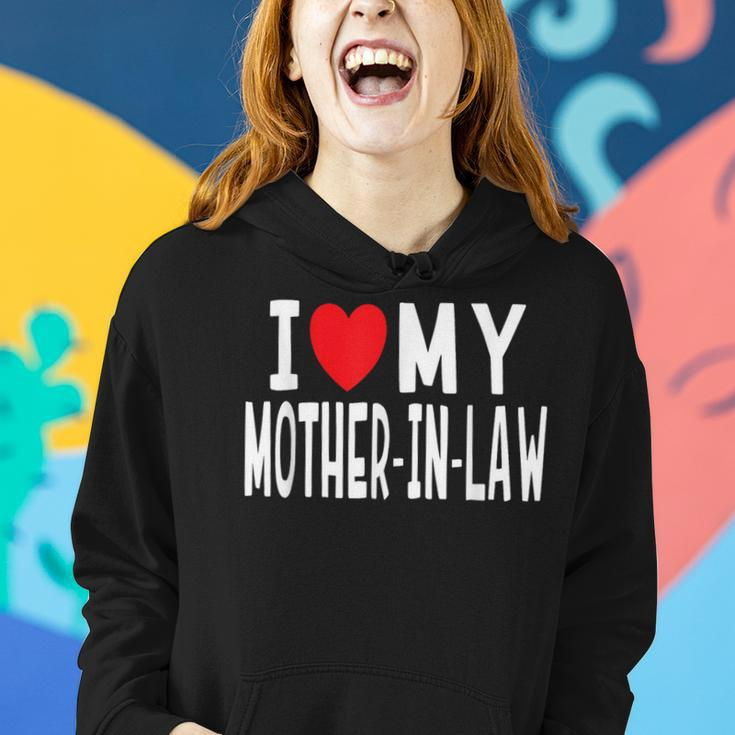 I Love My Mother-In-Law Family Celebration Heart Women Hoodie Gifts for Her