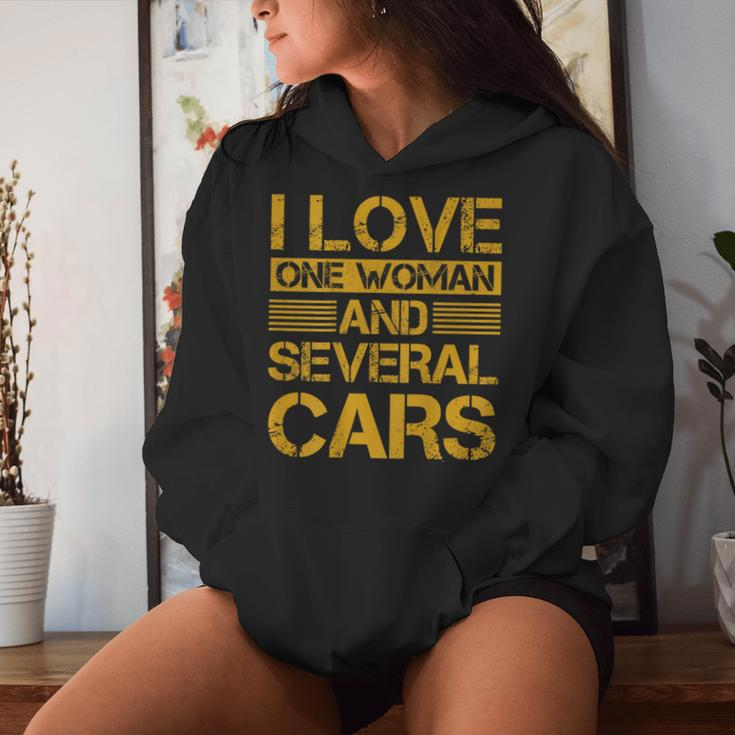 I Love One Woman And Several Cars On Back Women Hoodie Gifts for Her