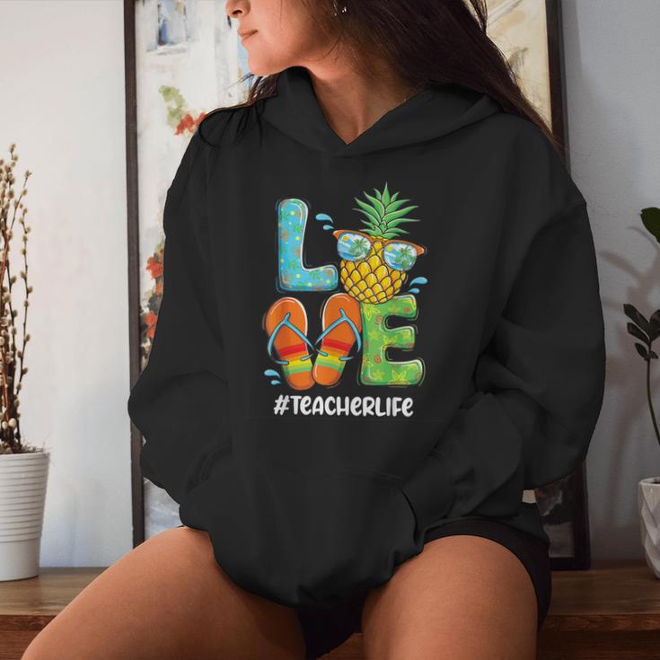 Love Pineapple Summer Teacher Life Women Hoodie Gifts for Her