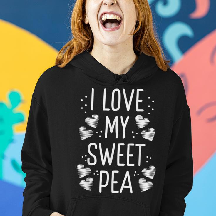 I Love My Sweet Pea Mother's Day Flower Lover Mama Women Hoodie Gifts for Her