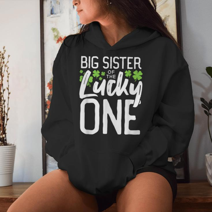Lucky One First Birthday Big Sister Family St Patrick's Day Women Hoodie Gifts for Her
