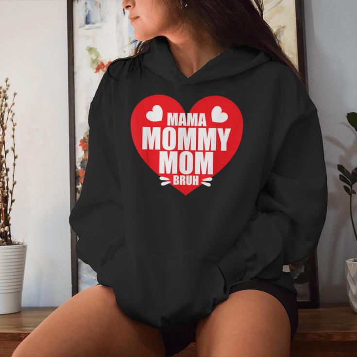 Mama Mama Mama Bruh Auf Einem Roten Herzen Kapuzenpullover für Damen Geschenke für Sie