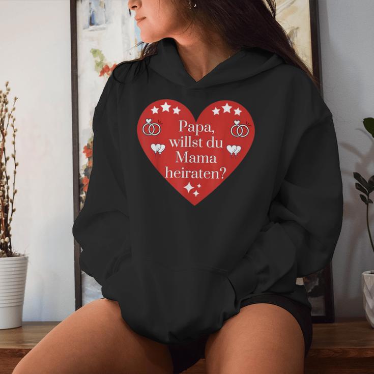 Mama Willst Du Papa Heiren Kinder Marriage Proposal Engagement Kapuzenpullover für Damen Geschenke für Sie