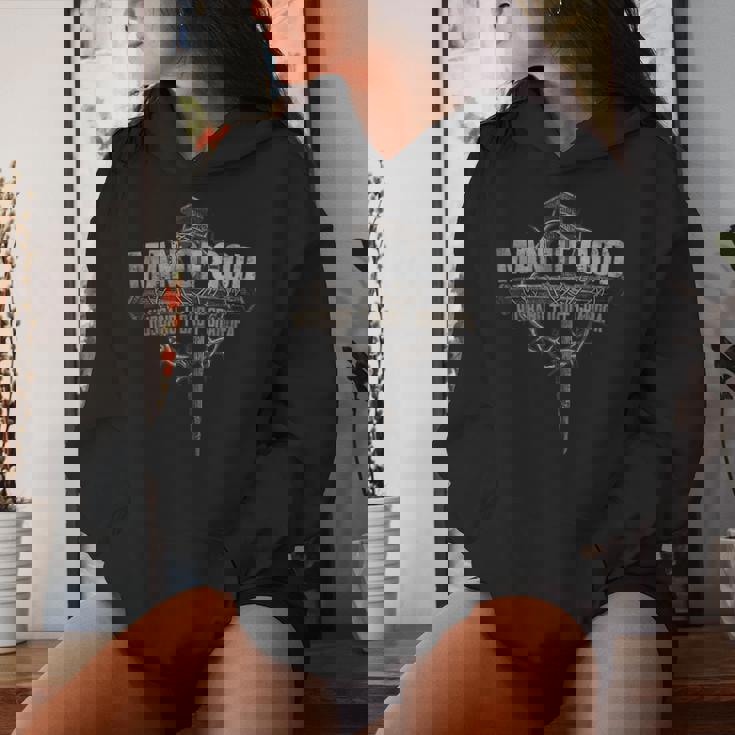 Man Of God Husband Dad Grandpa Cross Christian Women Hoodie Gifts for Her
