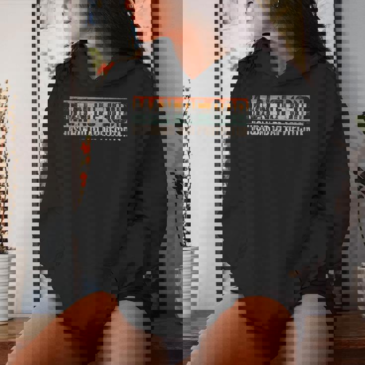 Man Of God Husband Dad Protector Christian Dad Father's Day Women Hoodie Gifts for Her