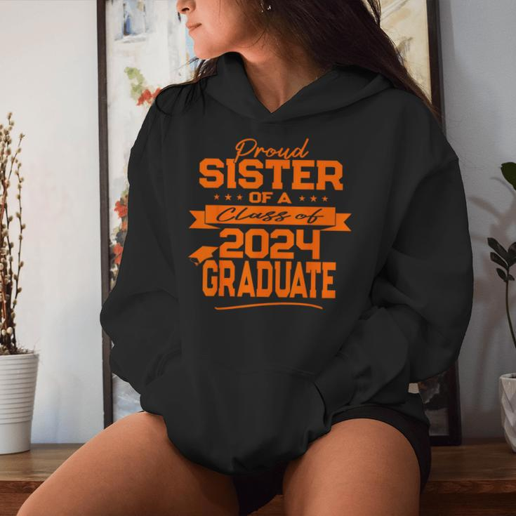 Matching Family Orange Proud Sister Class Of 2024 Graduate Women Hoodie Gifts for Her
