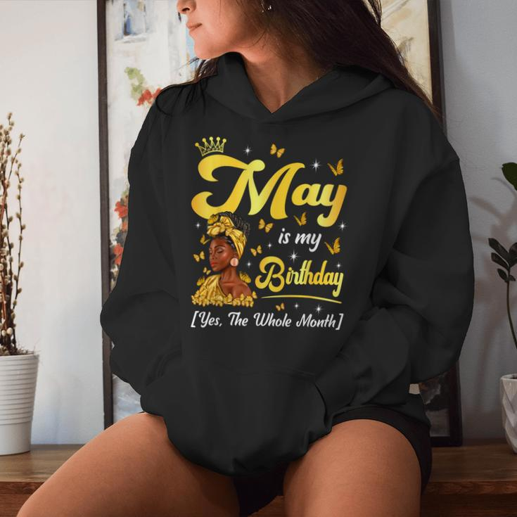 May Is My Birthday African American Woman Birthday Queen Women Hoodie Gifts for Her