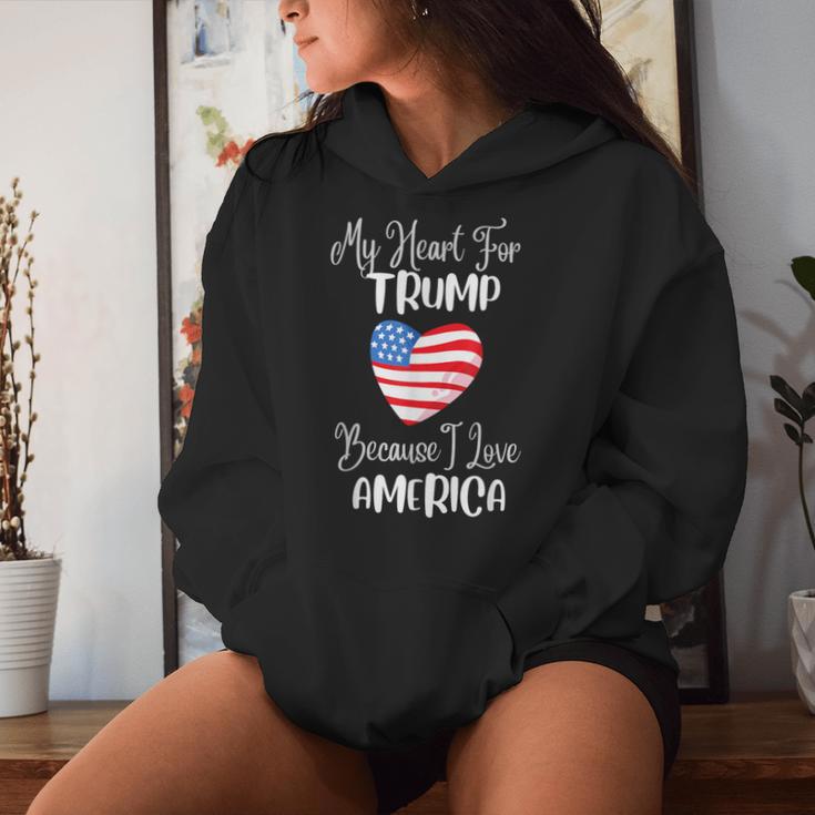 Mein Herz Für Trump Usa-Wahl 2024 Geschenk Für Papa Mama Schwester Bruder Kapuzenpullover für Damen Geschenke für Sie