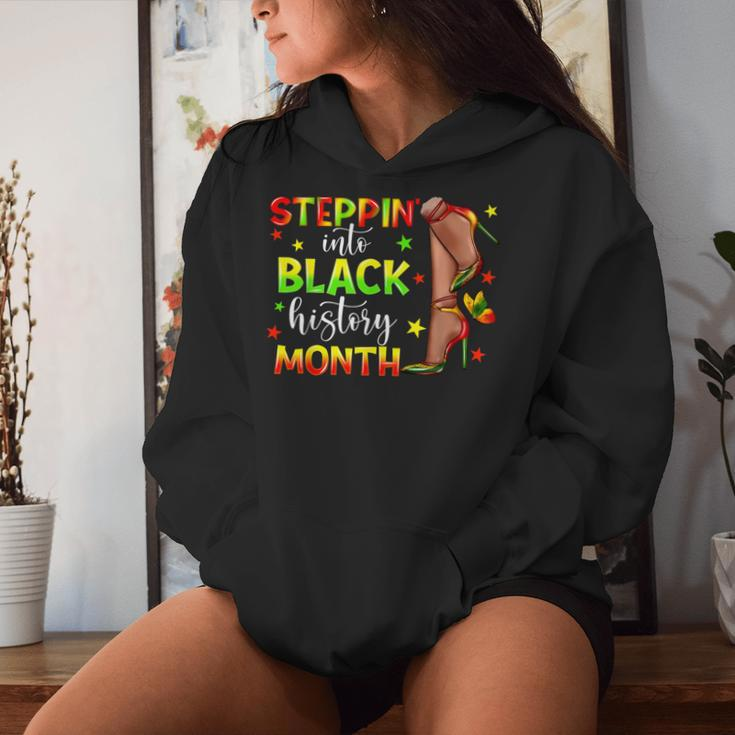 Melanin Girl Steppin Into Black History Month African Women Women Hoodie Gifts for Her