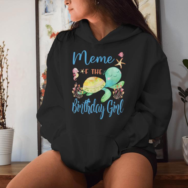 Meme Of The Birthday Girl Sea Party Turtle Birthday Women Hoodie Gifts for Her