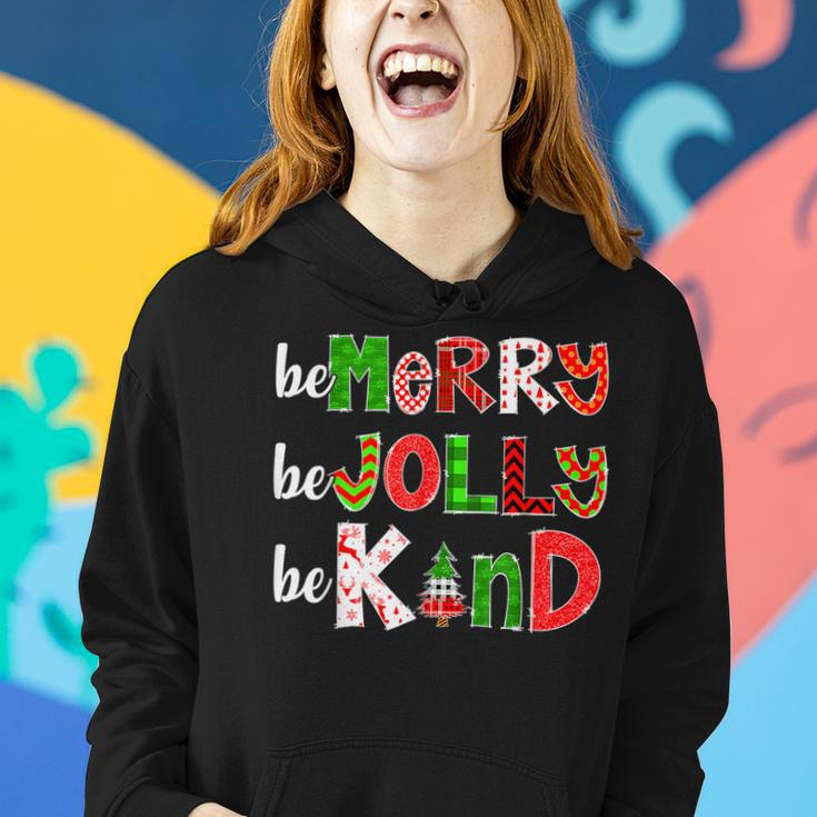 Be Merry Be Jolly Be Kind Merry Christmas Teacher Xmas Pjs Women Hoodie Gifts for Her