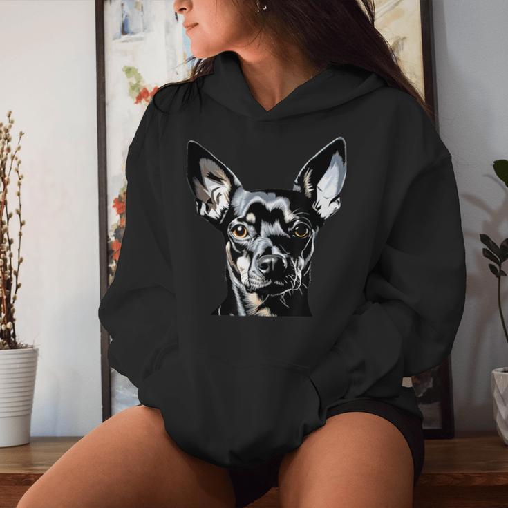 Miniatur Pinscher Minpin Min Pin Welpe Hund Papa Mama Energie Kapuzenpullover für Damen Geschenke für Sie