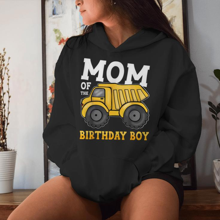 Mom Of The Birthday Boy Construction Truck Birthday Party Women Hoodie Gifts for Her