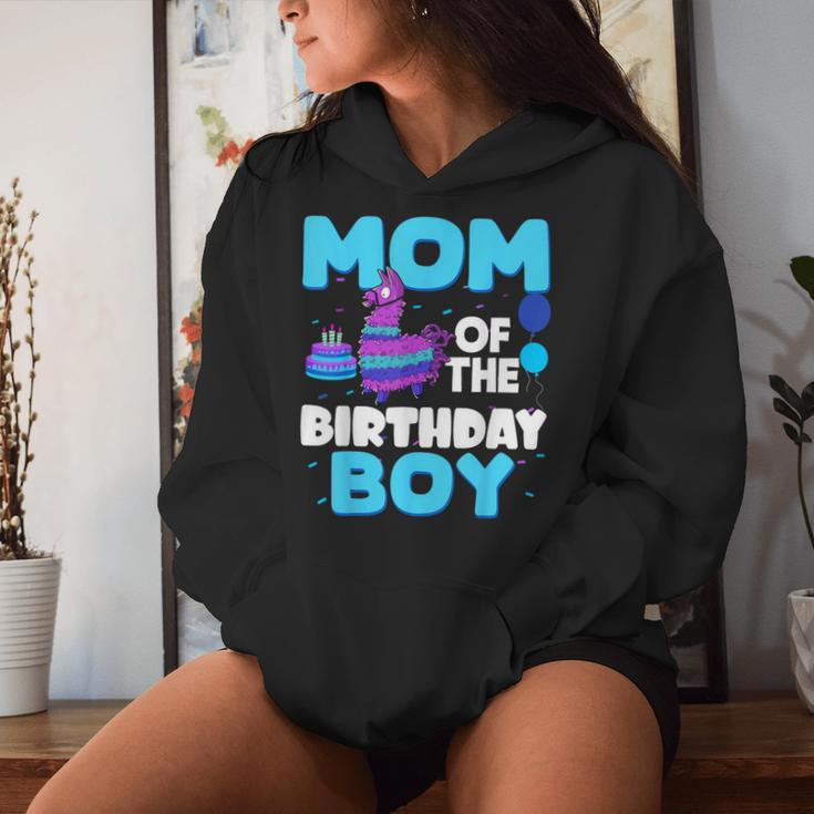 Mom Of The Birthday Boy Llama Mom And Dad Family Party Women Hoodie Gifts for Her