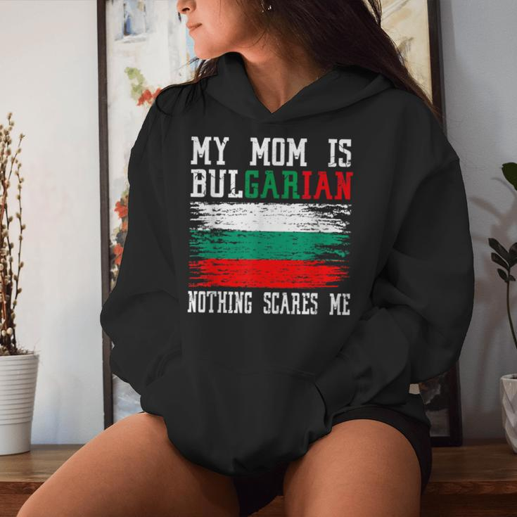 My Mom Is Bulgarian Nothing Scares Me Vintage Bulgarian Flag Women Hoodie Gifts for Her