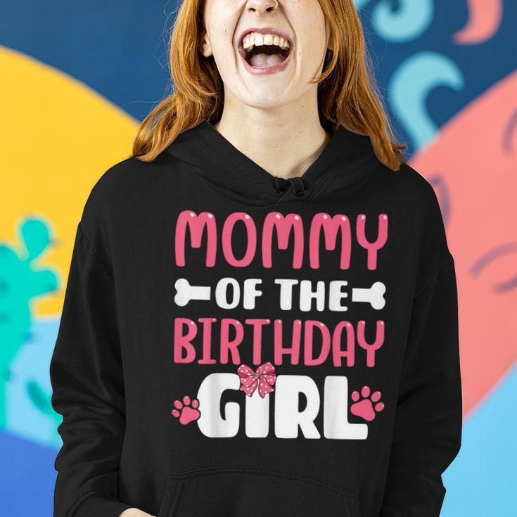 Mommy Of The Birthday Girl Dog Paw Birthday Party Women Hoodie Gifts for Her