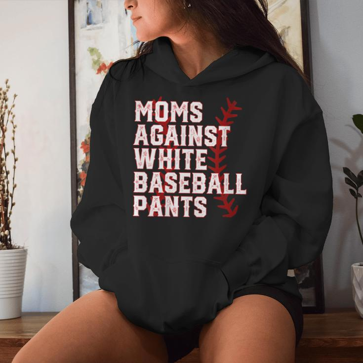 Moms Against White Baseball Pants Baseball Mama Women Hoodie Gifts for Her