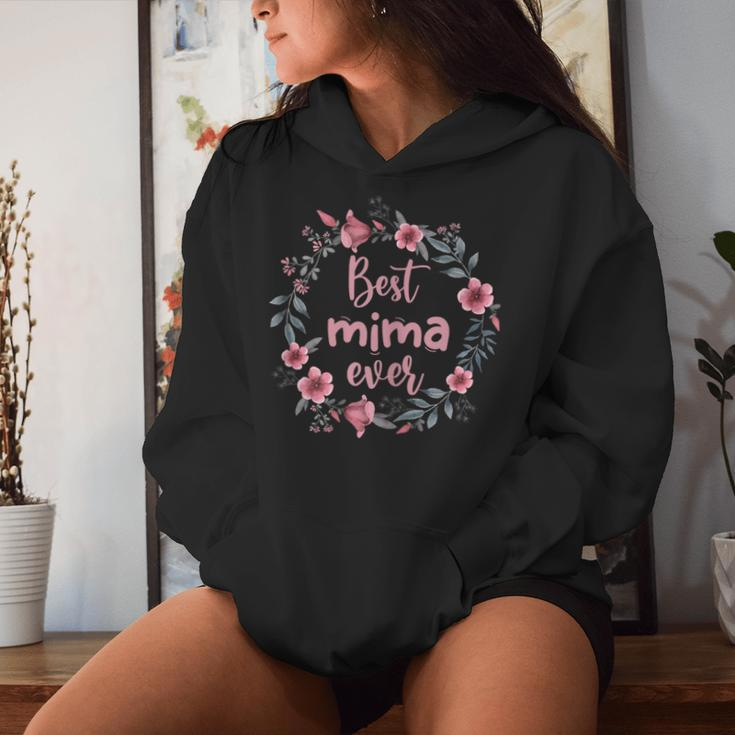 Mother's Day Mom Best Mima Ever Flowers Mommy Day Women Hoodie Gifts for Her