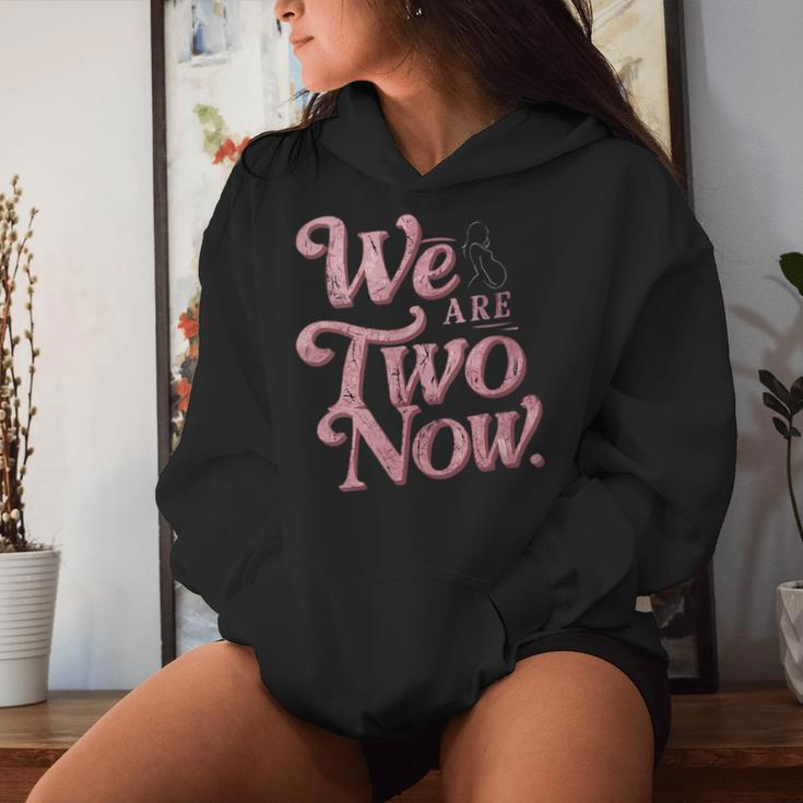 Mother's Day We Are Two Now Pregnancy Announcement Vintage Women Hoodie Gifts for Her