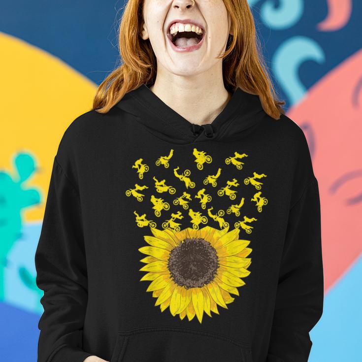 Motocross Sunflower For Biker And Dirt Bike Lover Women Hoodie Gifts for Her